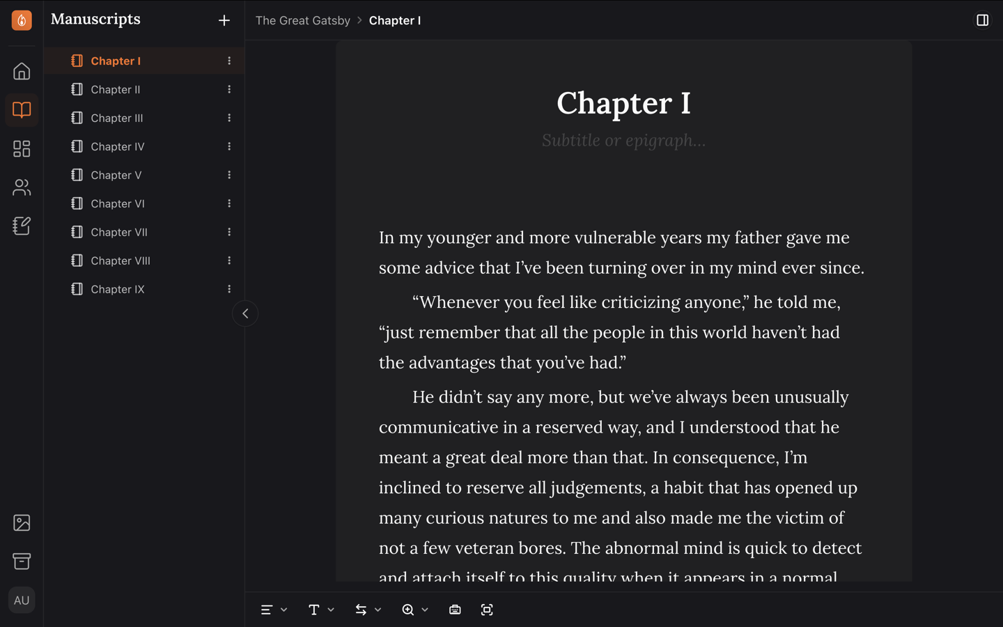 Endra Studio manuscript editor