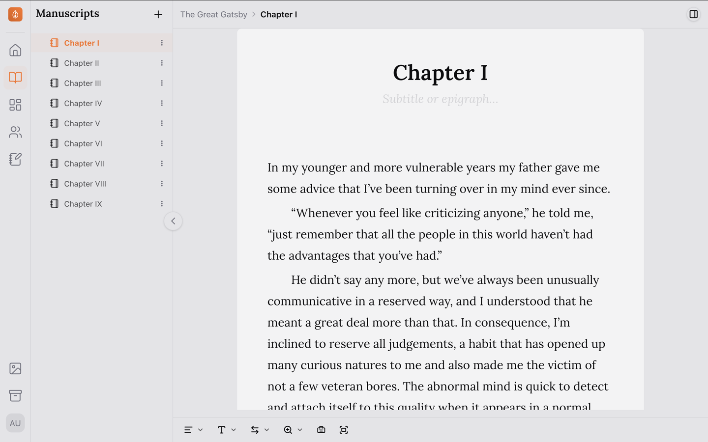 Endra Studio manuscript editor